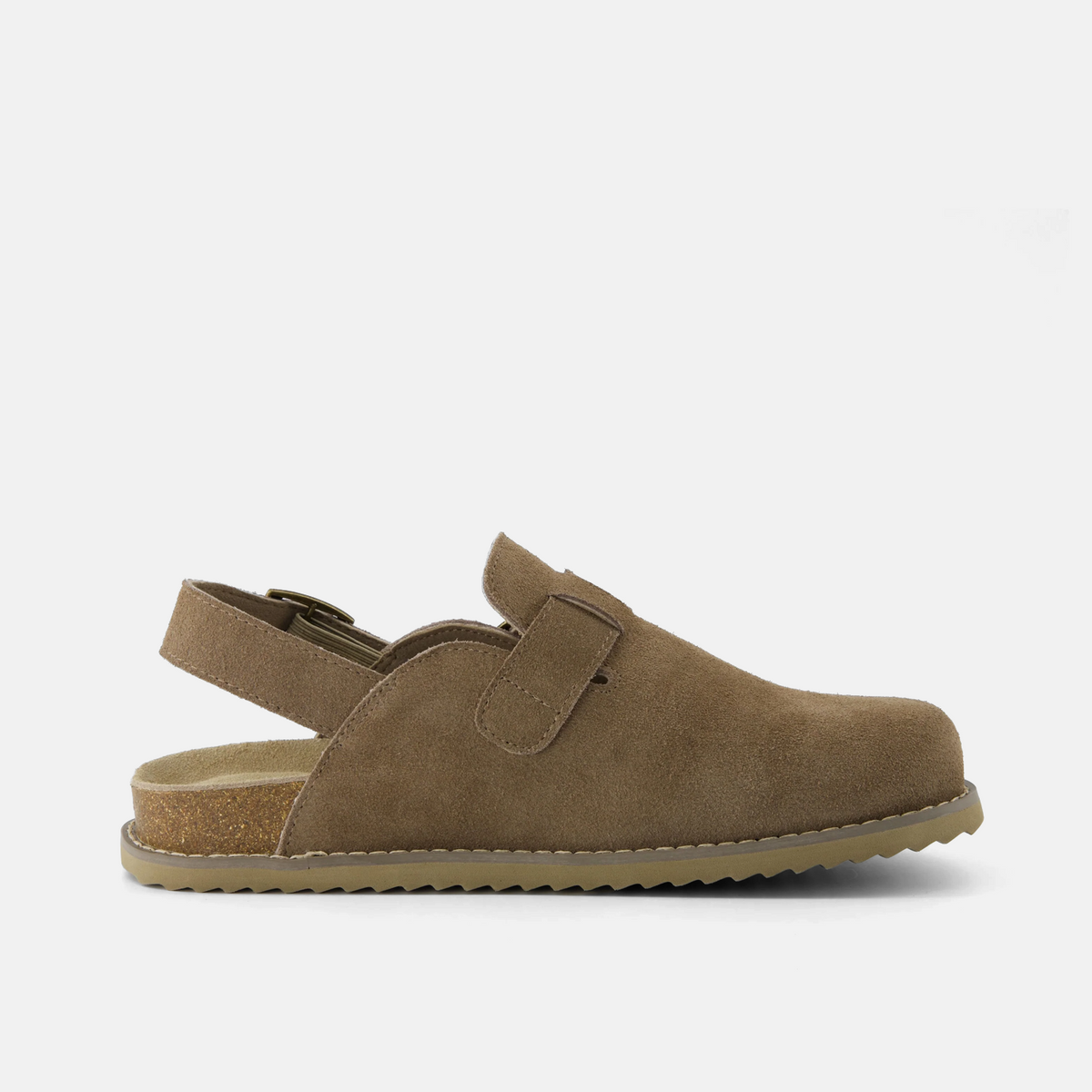Taupe Suede Slingback Clogs