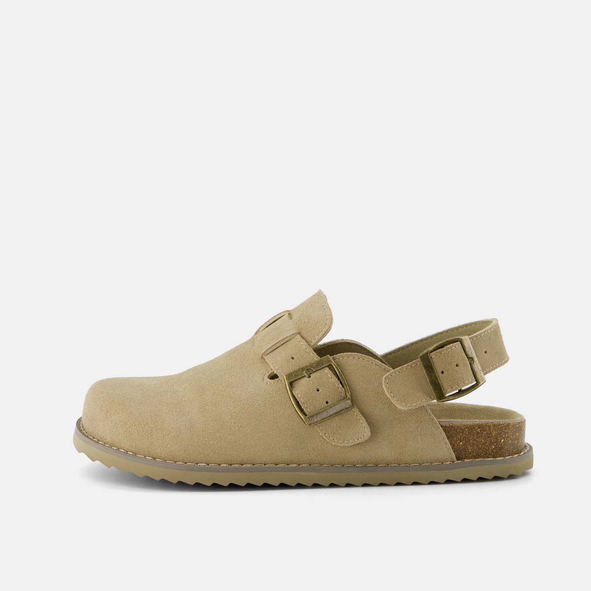 Biscuit Suede Slingback Clogs