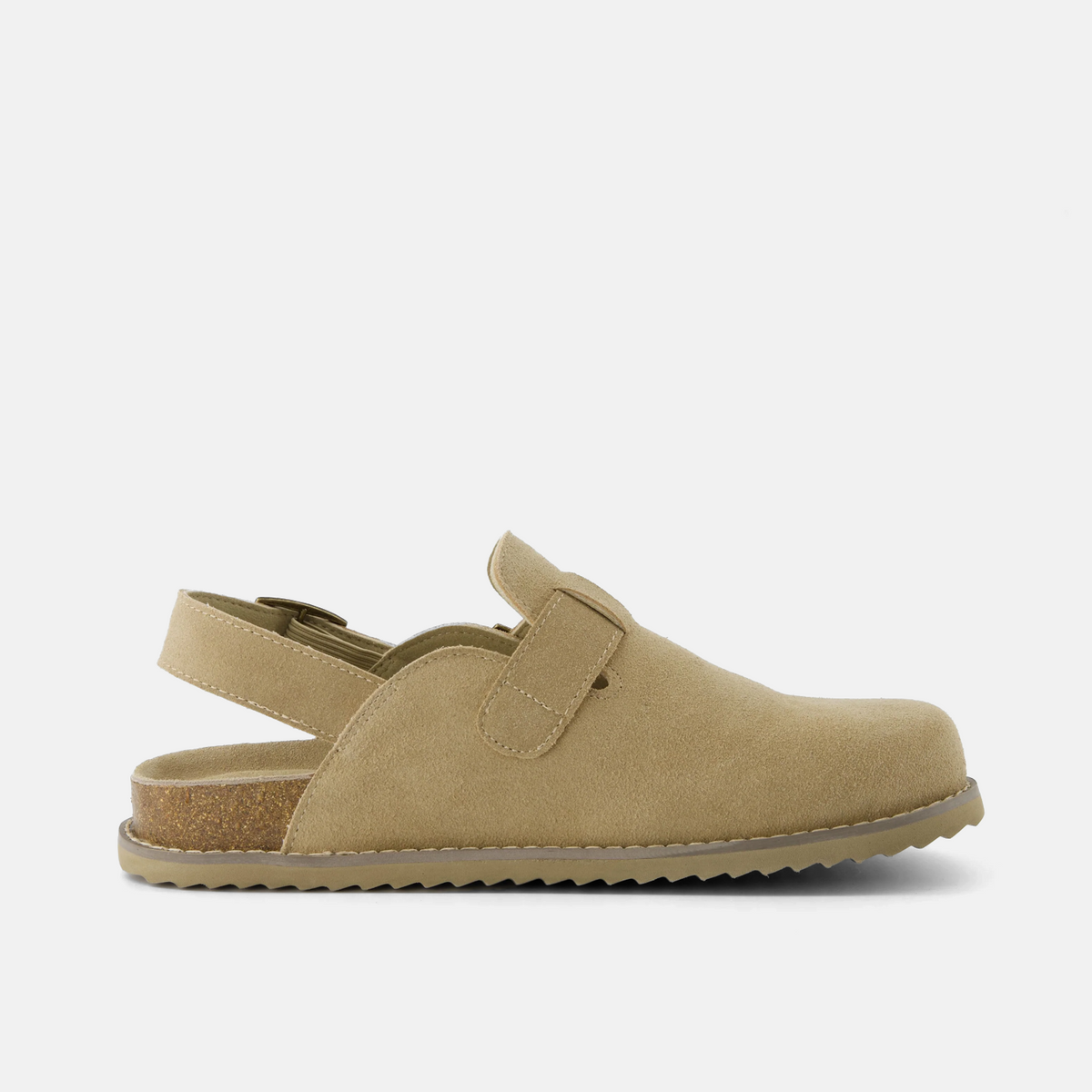 Biscuit Suede Slingback Clogs